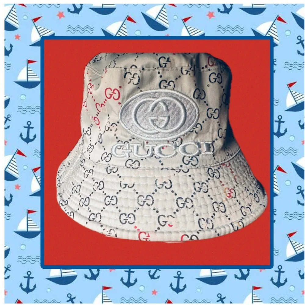 You Gotta Regatta Light Blue Gucci Summer Unisex Bucket Hat Monogram - Picture 1 of 16